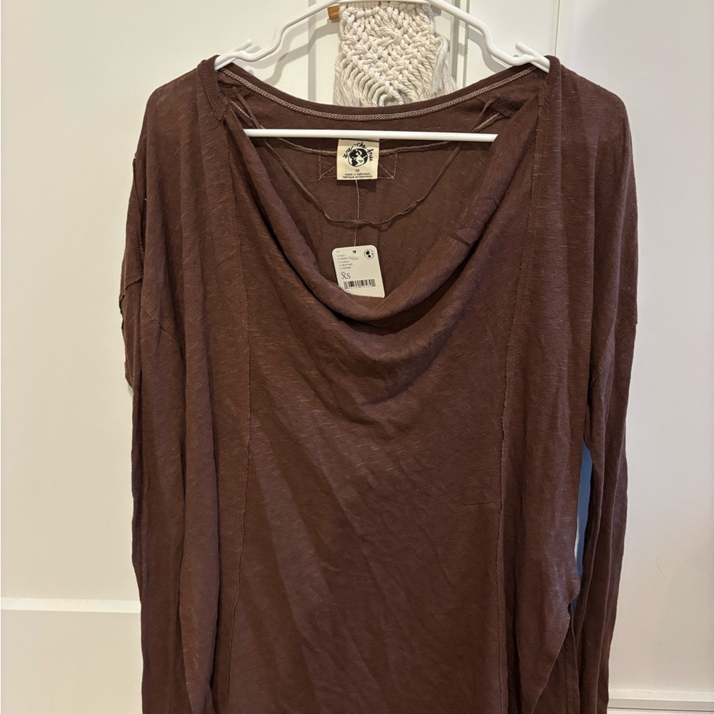 We The Free Chocolate Long Sleeve Top